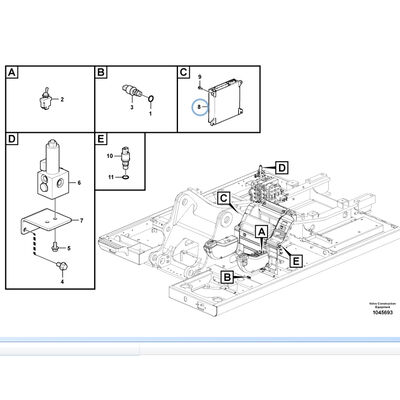 EC210 EC240 EC290 Excavator Control Panel for Volvo VOE60100000 ECU Controller 60100000